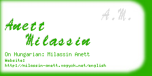 anett milassin business card